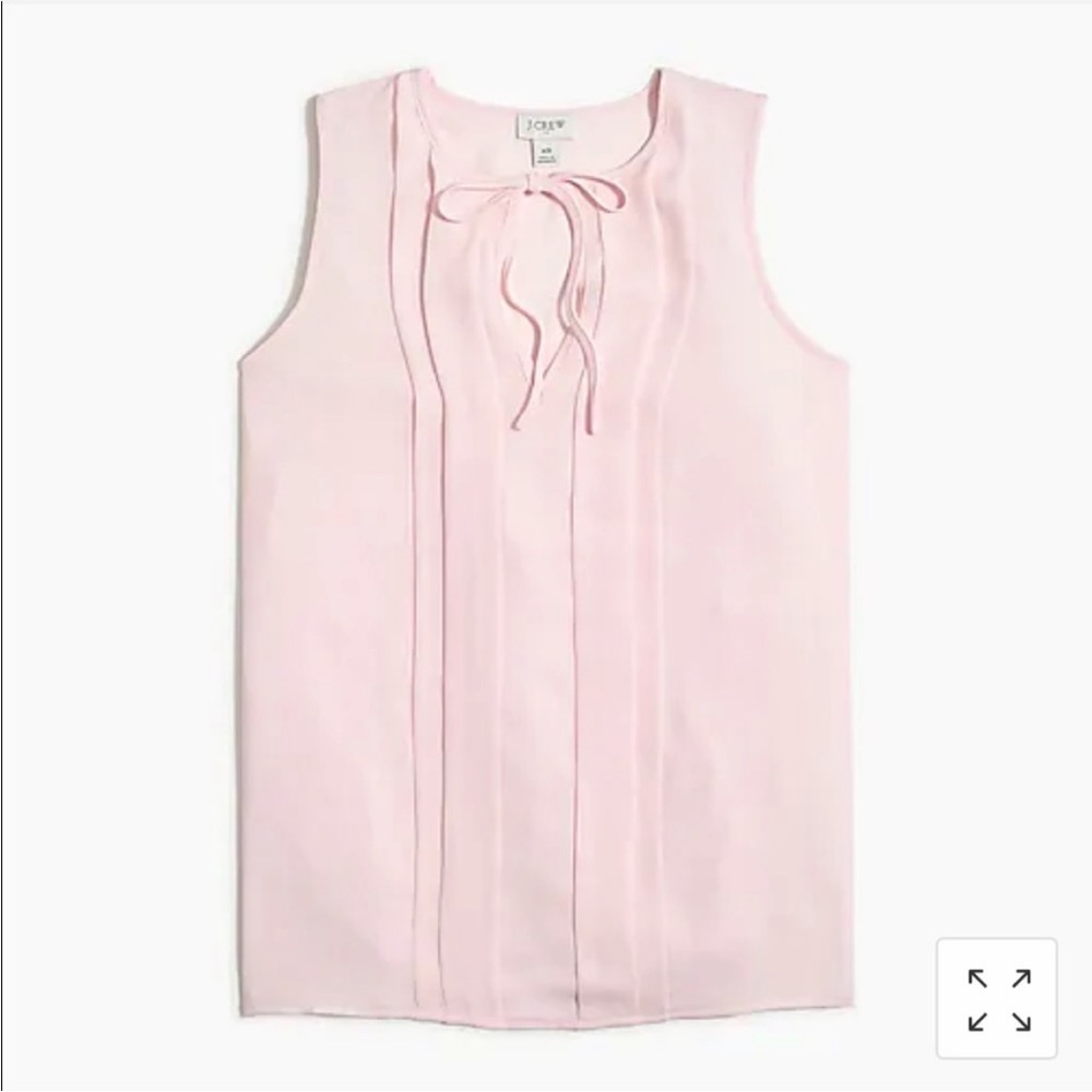 NWOT J.Crew Factory | Tie-front sleeveless blouse | Light Pink | Size M